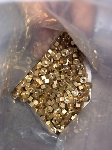 Brass nuts pack of - pack, 25