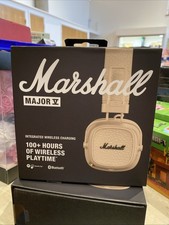 Marshall MAJOR V Headphones | CREAM, WIRELESS CHARGING |  100+ Hours | New