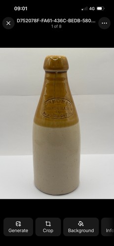 Old stoneware stout bottle