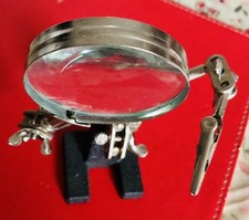 Vintage Magnifying Glass On Stand Ideal For Watch Repairs Hands Free 