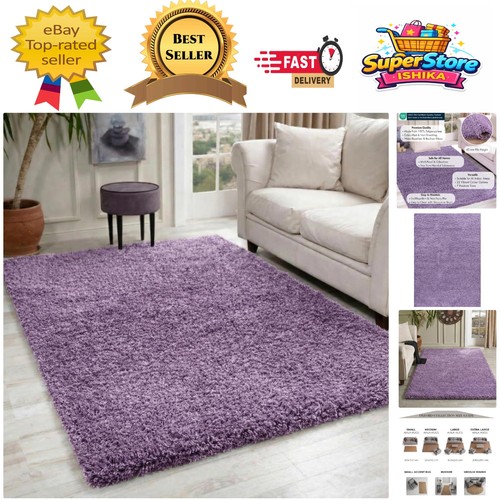 Luxurious lilac shaggy rug - shaggy,