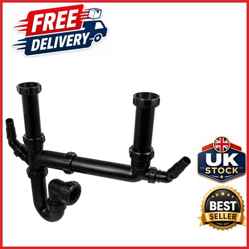 Black double bowl sink - sink, 1.5