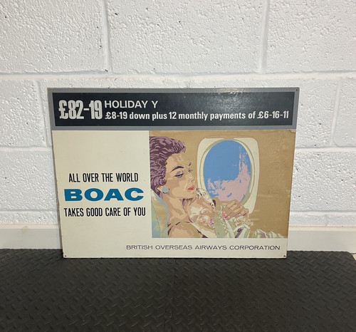 Vintage boac advertising sign - boac,