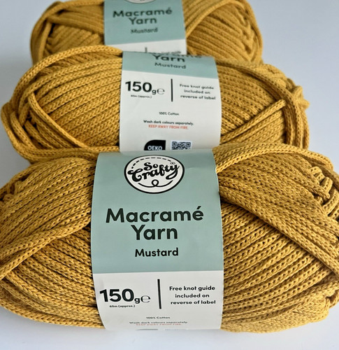 Mustard macrame yarn - , 150g
