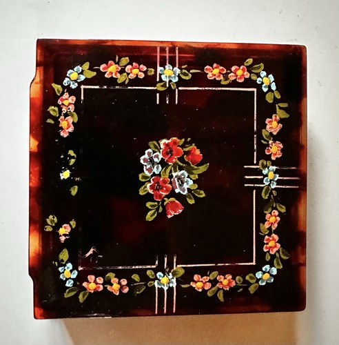 Vtg 1940s hand painted floral - 1940s,