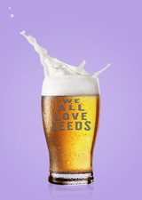 Personalised Leeds United We All Love Leeds Pint Glass, Free Postage