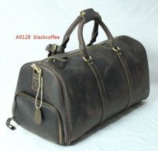 HOLDALL Large Duffel Weekend Bag Vintage CRAZY HORSE LEATHER Travel Gym Luggage