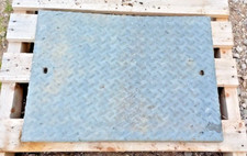 metal manhole covers 600 x 450 approx checker plate style x2