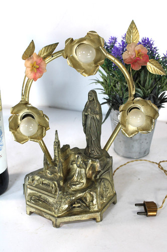 Antique spelter metal - , lourdes