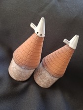 Vintage Frank Berry Pottery Salt and Pepper Shakers Kent Oast House Ceramic