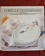 NIB/New Old Stock~Corelle Dinnerware by Corning 32 pc~English Ivy~Service for 8