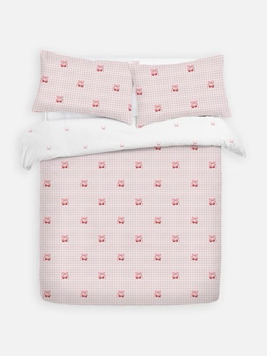 Cherry bows seersucker duvet - cherry,