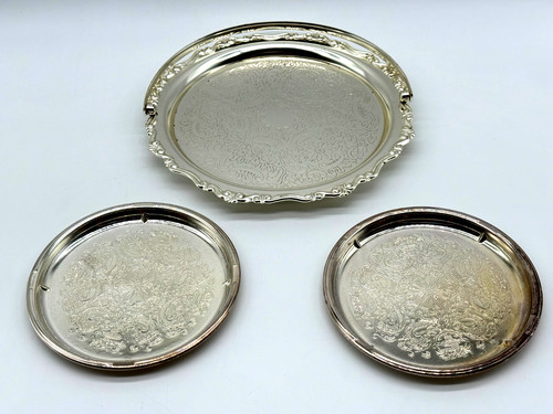 Vintage silver plated coasters - vintage,