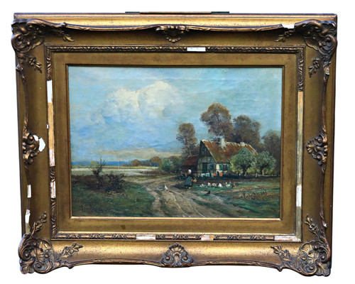 Signed oil painting - painting, of