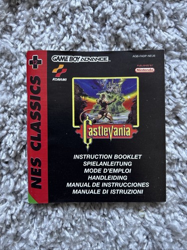 Castlevania gba manual nes - castlevania,
