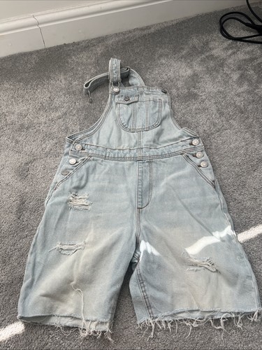 Girls short denim dungaree age - denim,