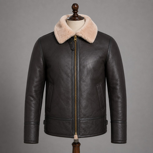 Men brown beige fur - men's,