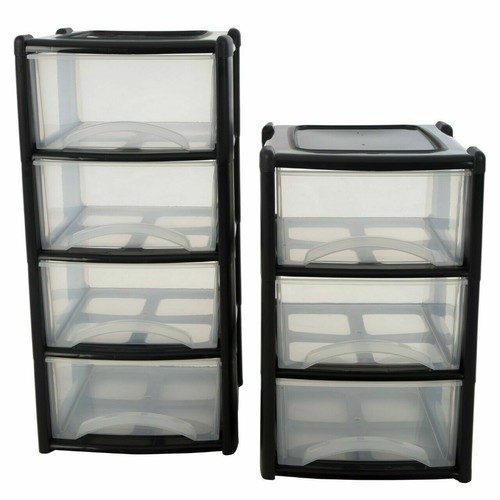 Large 4 plastic drawers - 3, &