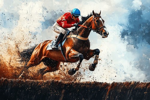 Horse racing canvas picture - canvas,