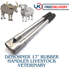 Barnes Style 17" Livestock Dehorner – Stainless Blades, Rubber Grip Handles