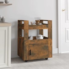 WALPLUS Kitchen Trolley Smoked