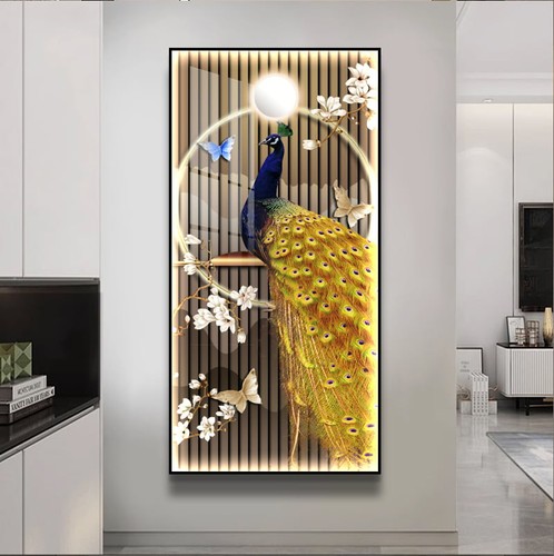 Luxury led peacock wall - peacock, art