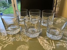 6  Vintage Glass Tumblers 8.5 Cms Height 8 Cms Wide Excellent Condition