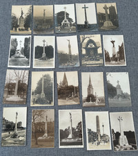 WW1 WAR BRITISH MEMORIALS VINTAGE 1914 1918 REAL PHOTO POSTCARDS X 20 JOB LOT