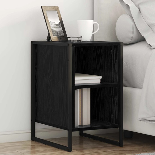 Bedside table black oak - table,