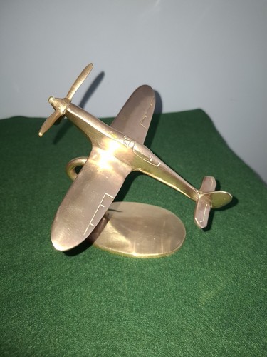 Brass vintage spitfire plane - vintage,