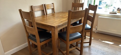 Heavy oak chairs - 6,