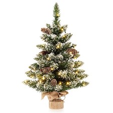 2FT Mini Pre-lit Christmas Tree Tabletop Small Artificial Xmas Tree 50 LED Light
