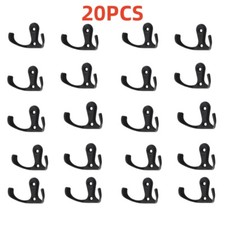 10/20Pcs Double Hat Coat Hooks Polished Chrome Metal Door Wall Robe Dress Hanger