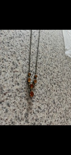 Vintage amber necklace - necklace, with