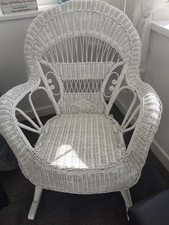 White Cane Rocking Chair  And