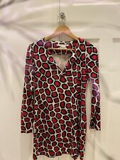 Diane von Furstenburg Reina Red Silk Tunic dress US6/UK10