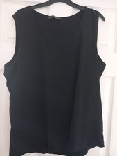 B86 LADIES VEST TOP BLACK SIZE LARGE BON MARCHE GOOD CONDITION