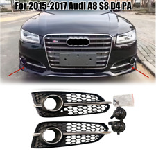 Pair Front Bumper Fog Lights Grill Cover Trim W/ACC for 2015-17 Audi A8 S8 D4 PA