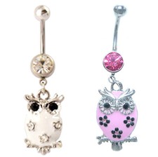 BELLY BARS Crystal Surgical Steel Silver Gold Dangle Navel Body Piercing Bar 