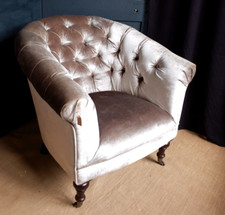 New Grey Silver ARMCHAIR Modern Contemporary  Buttoned Chesterfield Tub Chair