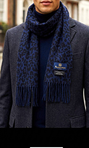 Aquascutum navy wool leopard - wool,