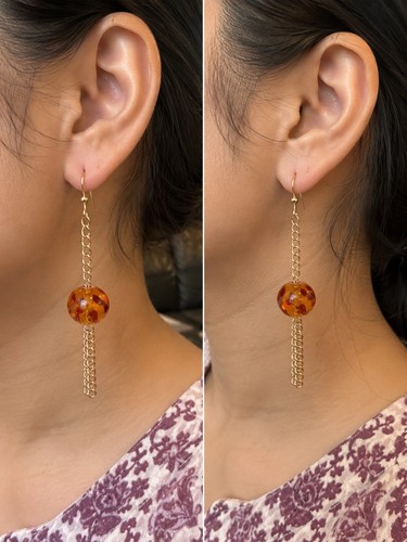 Handmade amber gold chain - handmade,