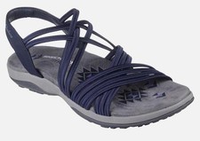 Skechers Sandals Size 7  Reggae Slim Sunnyside Navy - Stretch Flex memory foam