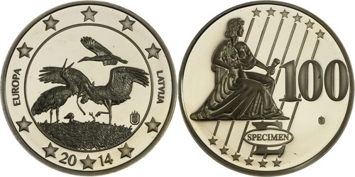 Latvia 100 euro trial gold - latvia:,