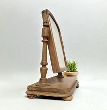 VINTAGE ANTIQUE VICTORIAN PINE TIMEWORN LARGE DRESSING TABLE SWING MIRROR c1870