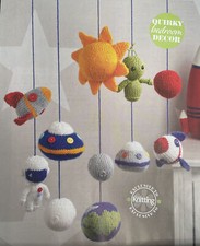 Space, Alien, Rocket, Spaceman, Planet, Sun Mobile Doll/Toy DK KNITTING PATTERN
