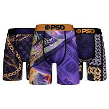 PSD Men's  3 Pack 7" Boxer Briefs - Purple & Gold