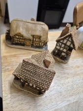 Vintage 1980's David Winter English Village Ornaments x 3