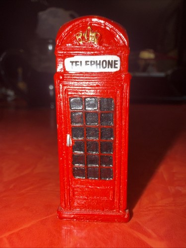 Vintage red british telephone - red,