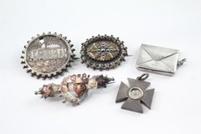 Antique Silver Jewellery Aesthetic Movement Stamp Case Victorian x 5 (22g)